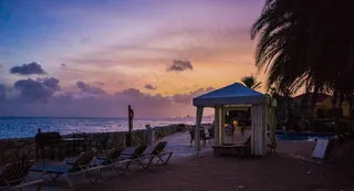 日落，岛，热带，海洋，自然，水，景观