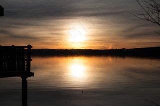 阿默湖，湖，巴伐利亚，自然，镜像，网络