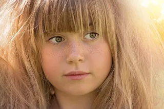 人，人的，儿童，女孩，头发，脸，肖像，关闭