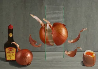 洋葱，Maggi，鸡蛋，玻璃，洋葱Trenner，光盘