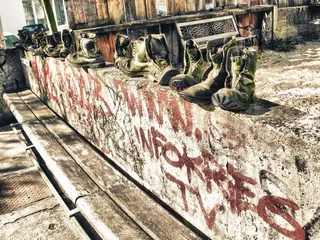 鞋子，靴子，墙，柏林