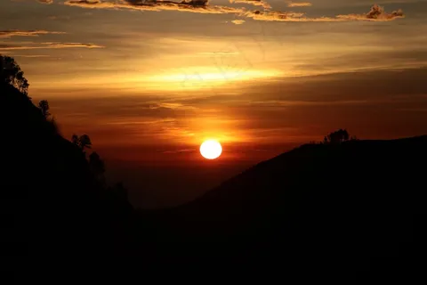 日落,橙色,球,发光,磁盘,场面,晚上,黄昏 日落,橙色,球,发光,磁盘,场面,晚上,黄昏