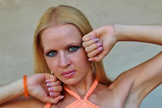 橙色化妆，女人，化妆，面部护理，指甲