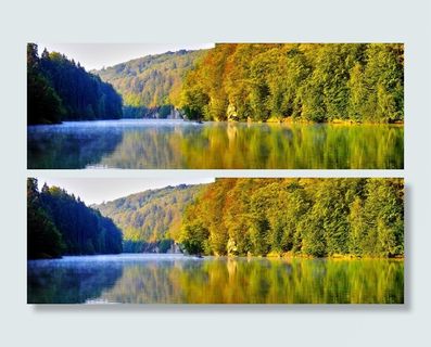 早晨，阴霾，河流，对比