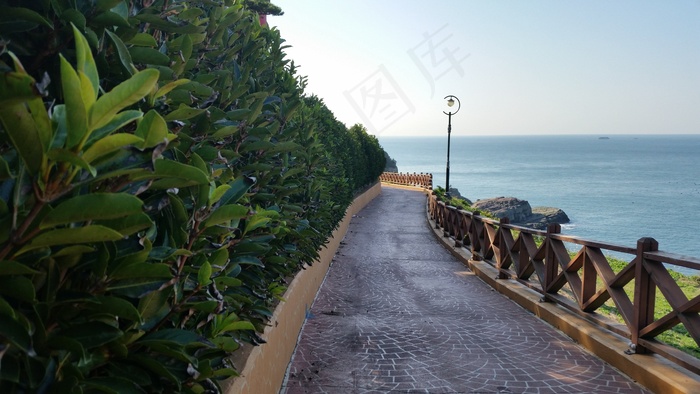 韩国，巨济市，景观，步道，假期，夏天，步行