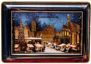 姜饼剂量，盒，盒盖，姜饼，纽伦堡