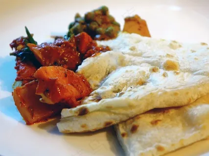 Naan,Khamiri,面包,小吃,印度菜,Masala,鸡肉 Naan,Khamiri,面包,小吃,印度菜,Masala,鸡肉