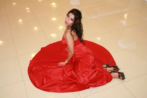 女孩，连衣裙，红色，淫荡，美女