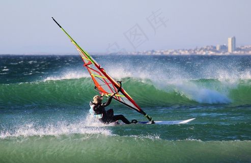 冲浪者，冲浪板，波，喷雾，海滩，大海，海洋，冲浪