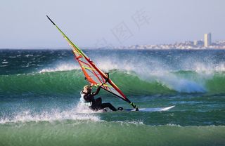 冲浪者，冲浪板，波，喷雾，海滩，大海，海洋，冲浪