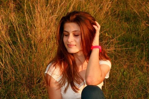 女孩，肖像，秋季，美女，植被