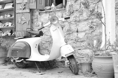 大黄蜂类，摩托车，希腊，喀帕苏斯，白色，黑色