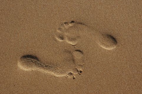 脚印，沙滩，沙滩，脚