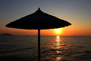 太阳，自然，天空，日落，景观，大海，热带