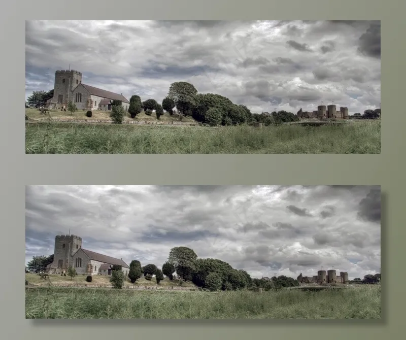 景观，云团，城堡，草，老，教堂，文化遗产