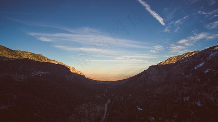 山峦,天空,长城,城垣,草原,黎明景观山自然