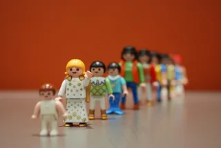 排，Playmobil，在前面