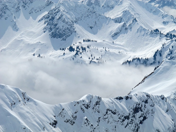 阿尔高，福格霍恩，冬季，山脉，雪，寒冬