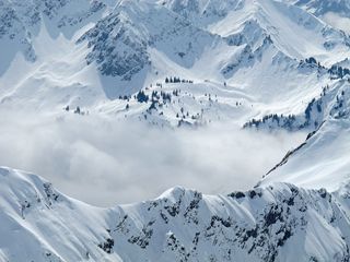 阿尔高，福格霍恩，冬季，山脉，雪，寒冬