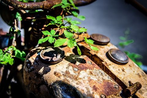 不锈钢，摩托车，金属，旧，腐蚀