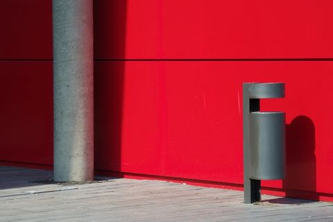 墙，阴影，建筑，外立面，红色，回收站