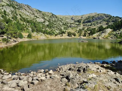 Lac Achard，山，阿尔卑斯山，徒步旅行，沐浴，景观