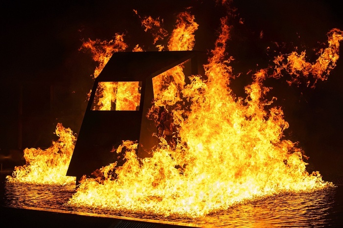 火，火焰，夜，燃烧，热，危险，消防员