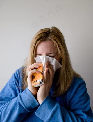 女人，打击，吹，鼻子，手掌，灰色，金发