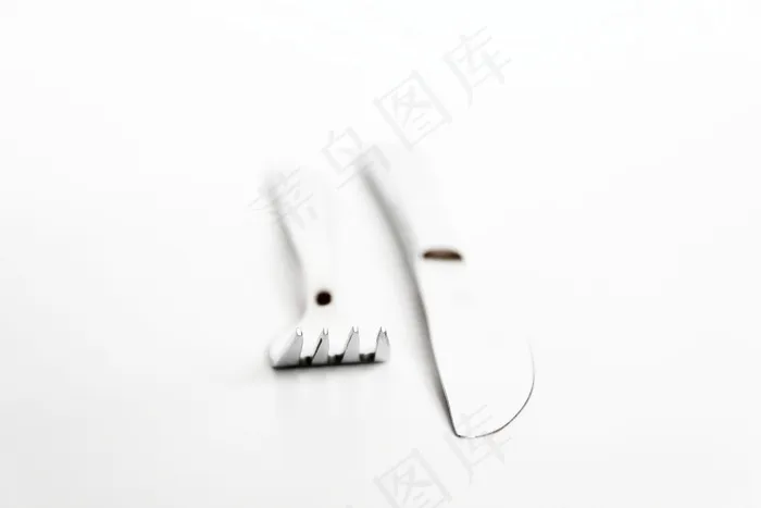 叉，刀，餐具，金属，餐具，关闭