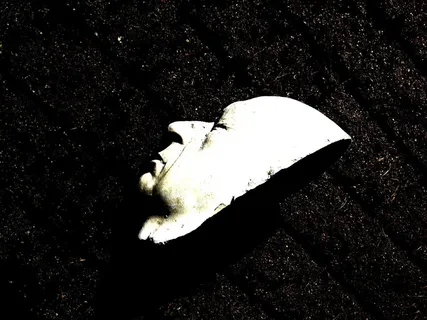 石膏头，面具，脸，头，石膏，雕塑