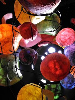 球，纸，夜，设计，假期，庆典