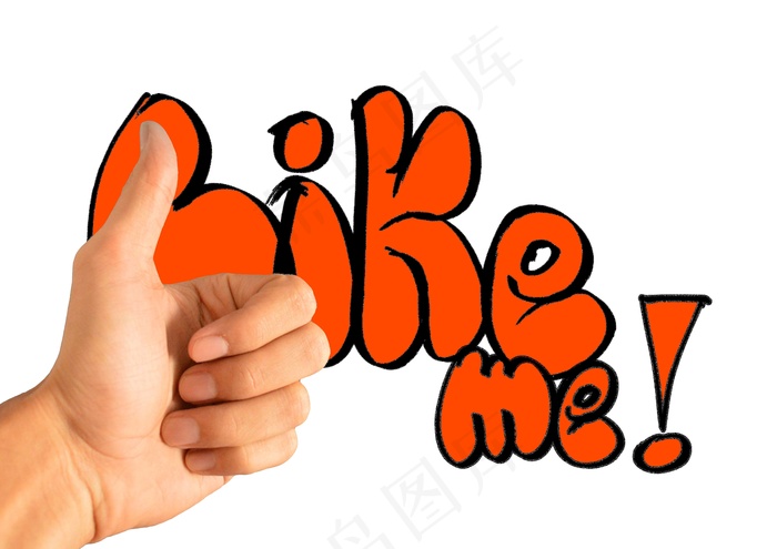 拇指，Facebook，手，喜欢，字体，社交网络