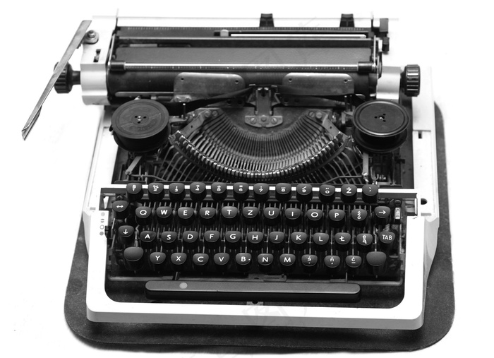 黑色，打字机，老，复古，年份，古董，类型