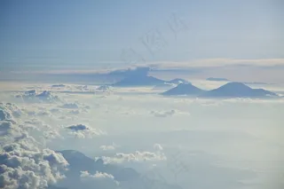 山，高峰，首脑会议，云团，高，海拔高度，天空