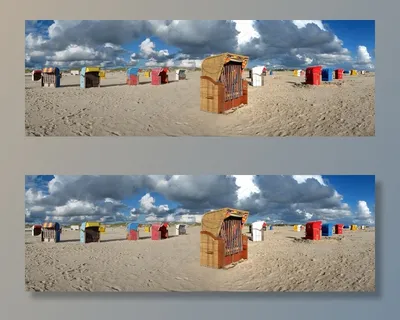 沙滩椅，全景，阿姆鲁姆，海滩，北海