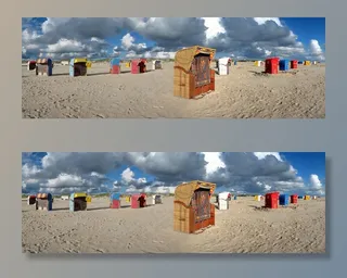 沙滩椅，全景，阿姆鲁姆，海滩，北海