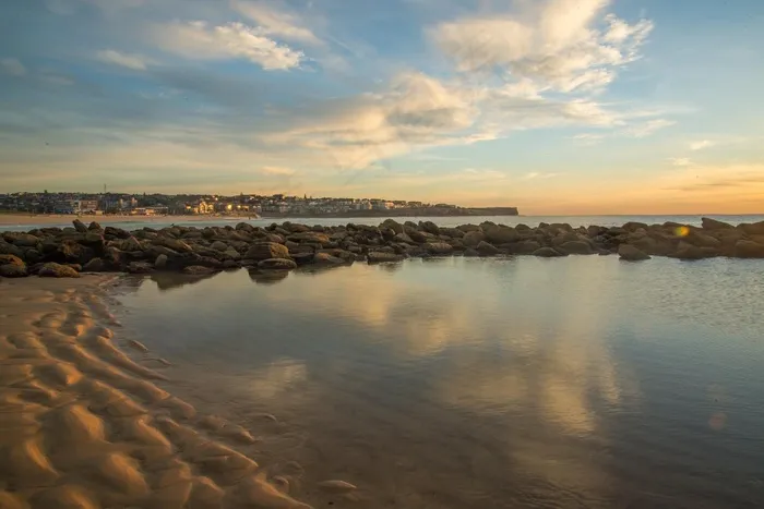 Maroubra，悉尼，澳大利亚，海滨，日出，岩石