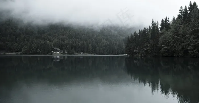 湖畔，度假村，住宅，森林，遥控，宁静