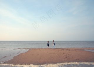海洋,天空,湖泊,江河,壁纸,海滩上的孩子