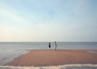 海洋,天空,湖泊,江河,壁纸,海滩上的孩子