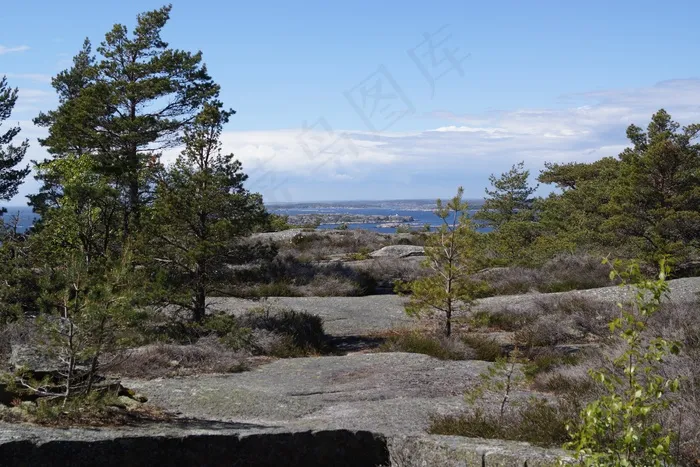 岩壁，瑞典，斯特罗姆斯塔德，景观，山