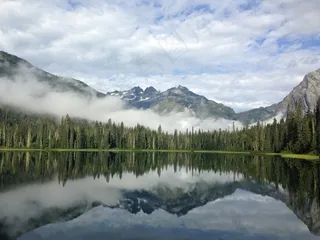 森林，加拿大，湖泊，景观，山，水