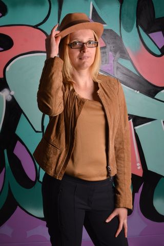 夫人，女人，女仆，牛仔，帽子，快乐，运气，放松