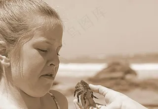 女孩，家庭，乐趣，海滩，快乐，家庭幸福，人