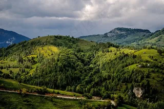 村，景观，山，丘陵，自然，农村