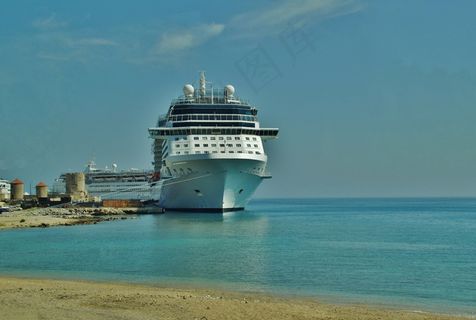 希腊，罗德岛，沧海，舰船，端口，渡轮，海事，大