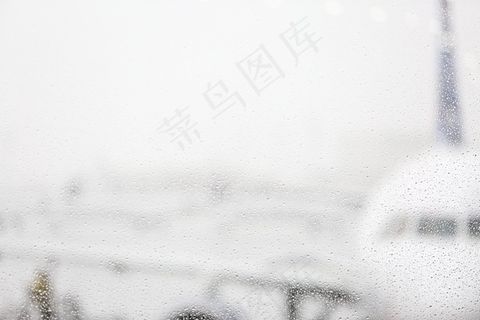 雨滴，湿，多雨，飞机，机场，旅行