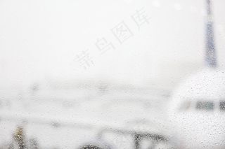 雨滴，湿，多雨，飞机，机场，旅行