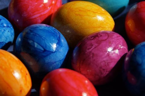 复活节彩蛋，春天，复活节兔子，篮子