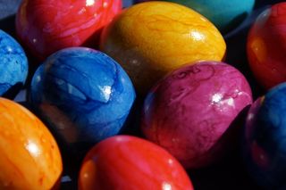 复活节彩蛋，春天，复活节兔子，篮子